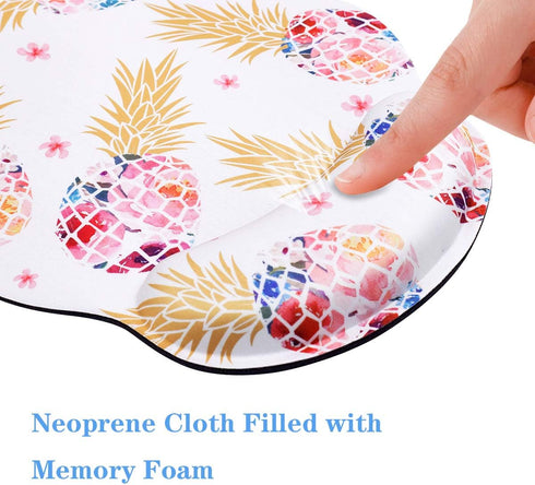 Ergonomic Mouse Pad with Wrist Support, WAVEYU Non-Slip Rubber Base Mousepad for Desk, Laptop, Gaming, Working, Easy