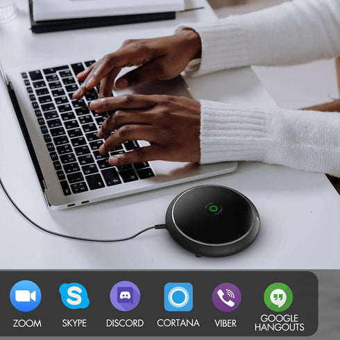 CMTECK Conference USB Microphone, Computer Desktop Mic with Mute Function, Omnidirectional Condenser PC Mic
