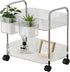 Generic Carts with Wheels - Clear Modern Rolling Utility Tech Station, Multi Layer Acrylic Cart, Snack Storage Rack