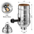 SIXZOONM E26 Bulb 1-Pack UL Listed lamp Socket - Silver, Light Socket Replacement with ON/Off Switch, Lamp Fixture