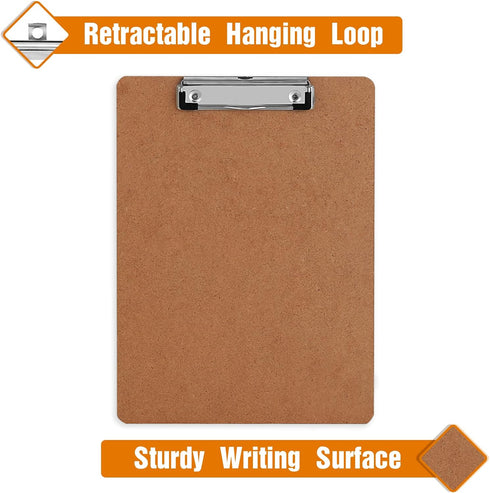 HERKKA 32 Pack Hardboard Clipboards, Low Profile Standard A4 Letter Size, ECO Friendly Office Supplies