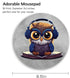 Cute Owl Mouse Pad, Funny Small Mouse Pads for Desk, Round Mousepad for Wireless Mouse Gaming Work Laptop Accessories