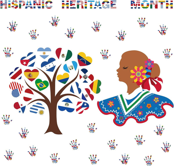 Outus 57 Pieces Hispanic Heritage Month Classroom Bulletin Board Decor Set for Wall