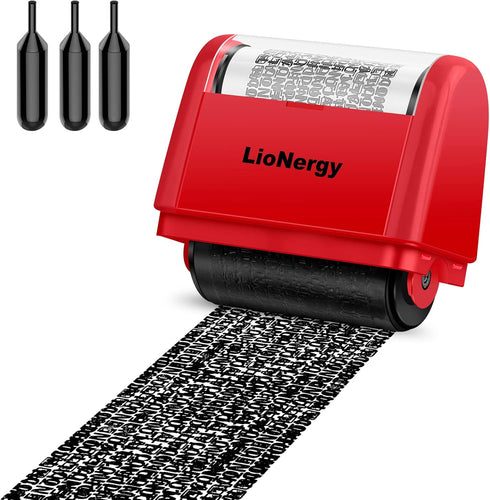 Identity Protection Roller Stamp LioNergy Roller Identity Theft Prevention Security Stamp with 3 Refills