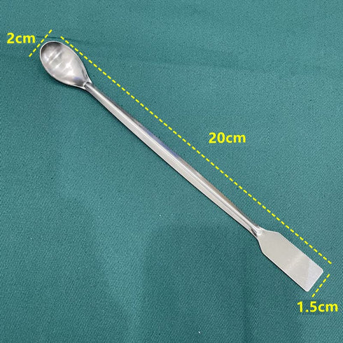 5 Pieces 20cm Stainless Steel Lab Spoon Spatula, 2 in 1 Long Handle for Mixing and Sampling