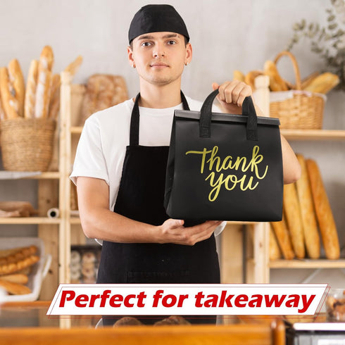 Aliceset 80 9. 5 9. 5 6 Inch Pcs Thank You Insulated Bags for Food Delivery Bulk x x Take Away Bags Thermal Insulation