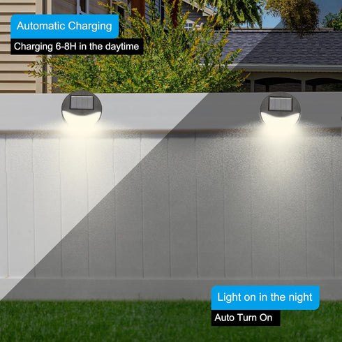 2Pack PATIKIL Solar Lights Outdoor Waterproof, Wall Sconce LED Stair Light for Decor, Deck, Step, Fence, Porch