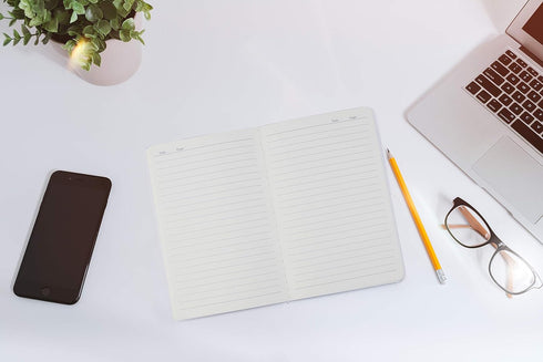 TWONE A5 Travel Notebook Journal, Brown Soft Cover, 60 Lined Pages, 6-Pack for School, Work, Writing, 5.5 x 8.3 Inches
