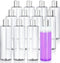 JUVITUS 12 oz Clear PET Plastic Bottles with Silver Disc Cap, Professional Cylinder, 12 Pack