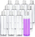 JUVITUS 12 oz Clear PET Plastic Bottles with Silver Disc Cap, Professional Cylinder, 12 Pack