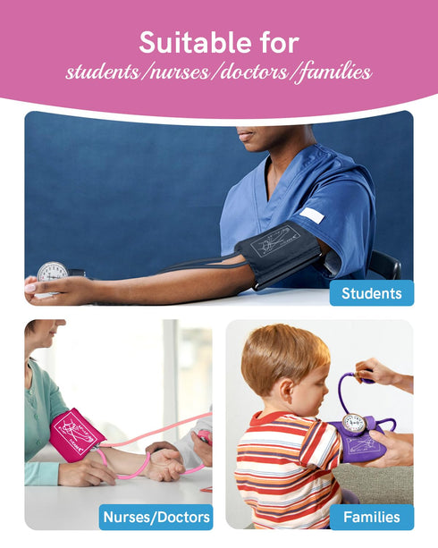 FriCARE Manual Blood Pressure Cuff for Nursing Students, Aneroid Sphygmomanometer for BP Monitoring, Home & Medical