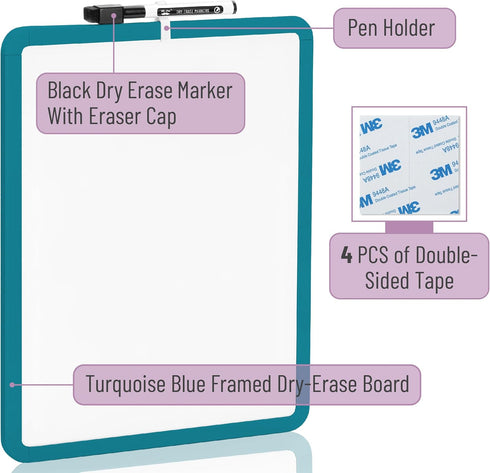 Mr. Pen Dry Erase Board, 14” x 11” Small White Board with Black Marker, Green Frame for Kids and Students