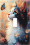 HTSAHKV Cat Butterfly Wall Plate Light Switch Cover Single Gang Outlet Faceplate Print