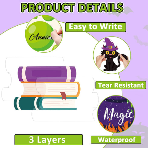 gisgfim Halloween Bulletin Board Decorations Set with Cauldron, Black Cat, Magic Jar Paper Cutouts