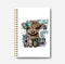 Bit of a Mess Anxiety Funny Highland Cow Notebook, Western Cow Office Supplies, Cute Cow Spiral Notebook 5.5x8.3