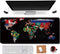 RTGGSEL 31.5x11.8 Inch Non-Slip Long Extended Gaming Mouse Pad with Stitched Edges (Black World Flag Map)