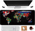 RTGGSEL 31.5x11.8 Inch Non-Slip Long Extended Gaming Mouse Pad with Stitched Edges (Black World Flag Map)