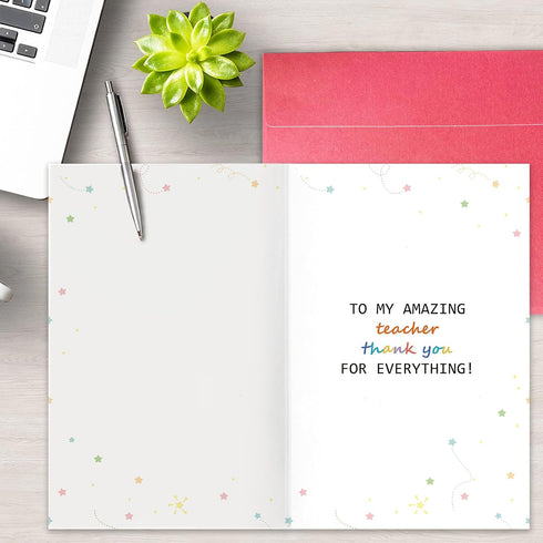 Bablira Thank You Card for Teacher, Cute Teacher Appreciation Gifts from Students, Gift for End of Term, Graduation