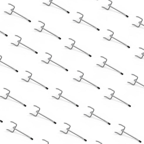 HUHOLE Pegboard Hooks 2 Inch, 100PC, Fit 1/4" or 1/8" Pegboard, Ideal Utility Hooks for Garage Organization