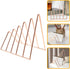 FOMIYES Rose Gold Iron Bookends Desk Organizer Triangular File and Book Stand Decorative Desktop Storage Rack