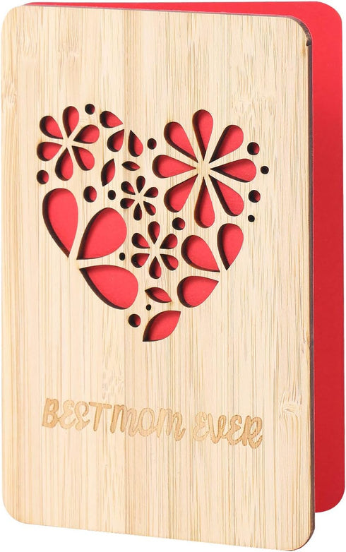 Greeting Card for Mother - Birthday, Mother's Day Card for Mom, Best Mom Ever Heart-shaped Greeting Card