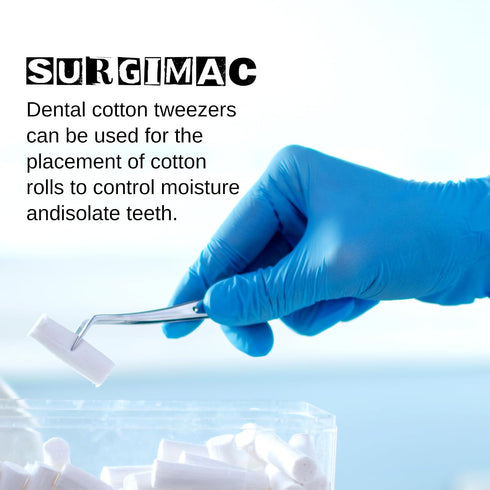 15.2cm SURGIMAC Dental Cotton Tweezers Serrated Angled Tips Medical Tweezers Stainless Steel Tweezers Long Surgical