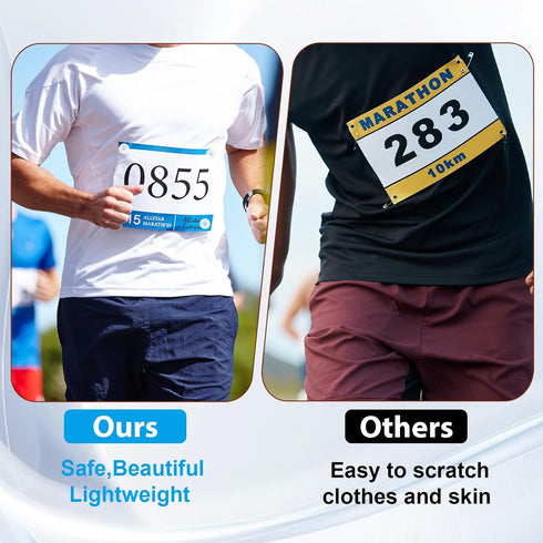 Tweruna 24 PCS Clear Bib Snaps for Runners, Race Number Buckle Fixing System, Triathlon Race Bib Holder, Reusable