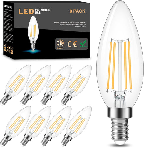 Cotanic LED Candelabra Bulb Dimmable 2700K Soft Warm White, E12 Small Base