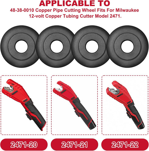 48-38-0010 Copper Pipe Cutting Wheel 4-Pack for Milwaukee 12-volt Copper Tubing Cutter Model 2471