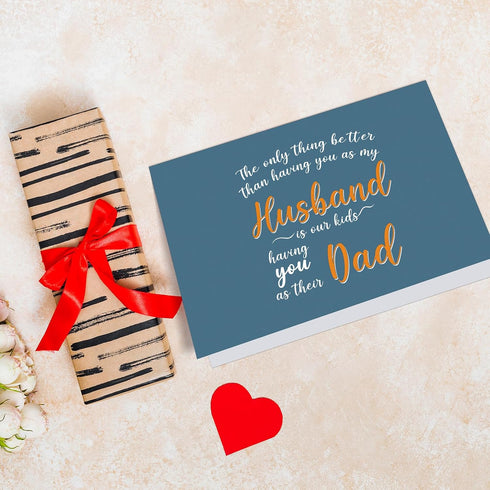 Chenive Father's Day Card from Wife, Fathers Day Card for Husband, Pregnancy Announcement Card, Husband Birthday Card