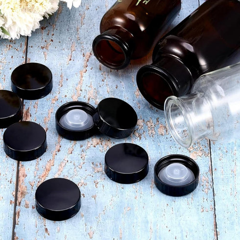 16 Pcs Growler Caps 28mm - Black Phenolic Caps for Glass and Plastic Bottle Lids, Daily Chemicals, Food