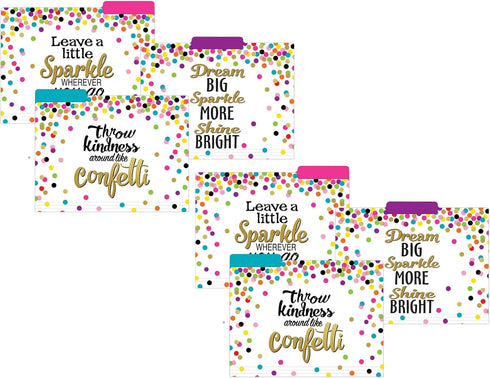 Teacher Created Resources Confetti File Folders - 12 Per Pack, Letter Size, 2 Packs for School Organization