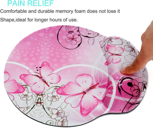 RICHEN Memory Foam Mouse Pad with Wrist Support, Ergonomic Design, Non-Slip Rubber Base for Computer & Laptop