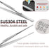 Joyangy 3pcs 8 10 12 Inch Stainless Steel Tweezers Tongs Kit, Extra Long Straight Tweezer, Serrated Tip Multi-Purpose