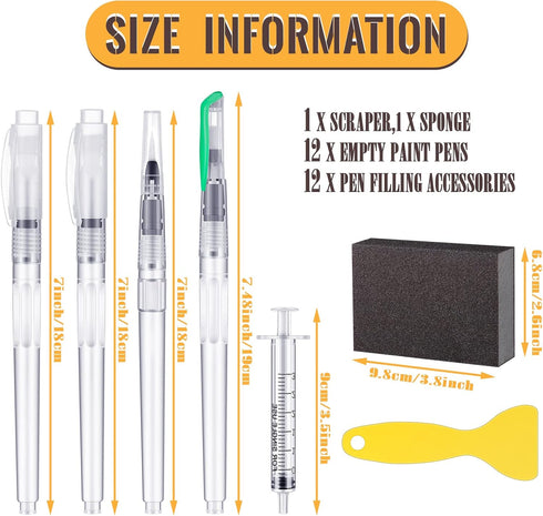 26 Pcs Touch Up Paint Pen Refillable Wall Repair Kit - Fillable Paint Brush Pens for Interior Paint Touch Ups