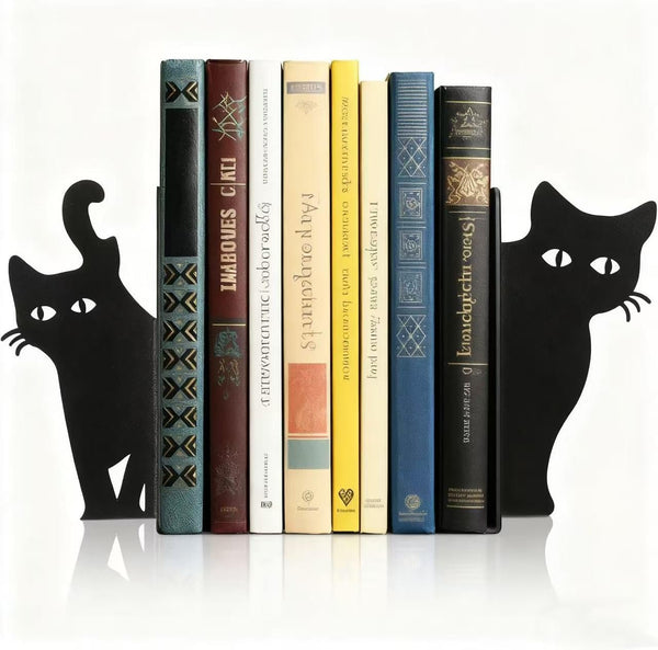 Generic Cat Metal Bookends Set of 2 Cute Cat Design Book Ends for