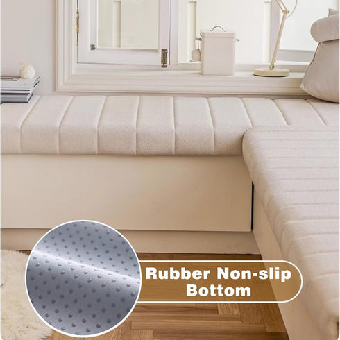 Custom Window Seat Cushions Indoor,Anti-cat Scratch Circle Fleece Bench Cushions for Indoor Furniture,Waterproof Bay