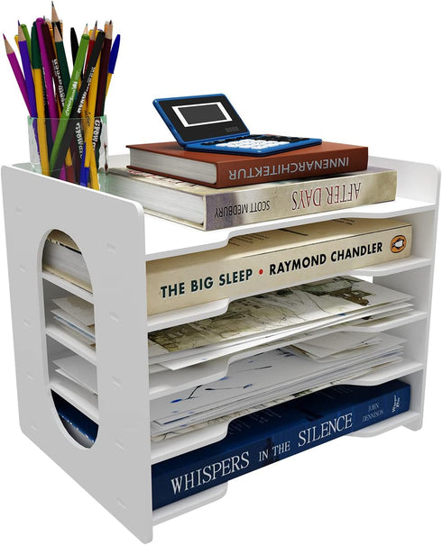 Natwind Office Paper Organizer - 5-Tier Desktop Organizer File Holder for Home Office School