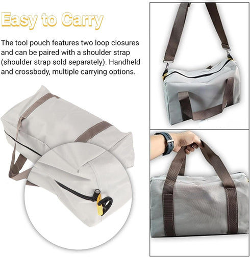 Tool Bag with Large Capacity Storage, Wear Resistant and Portable, 20in Wide Mouth for Auto Repair and Woodworking