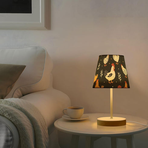 3 ALAZA Bedside Lamp Chicken Farm Animal Table Lamp for Bedroom Desk Lamp with USB Port LED Nightstand Color