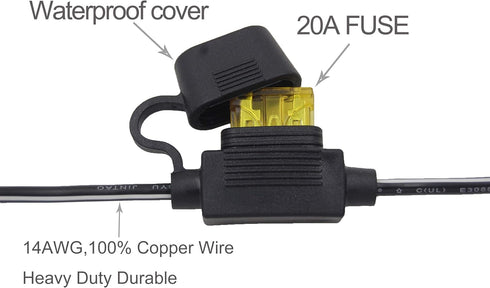 4.9FT 14AWG Battery Alligator Clip to SAE Connector Extension Cable, 12V Quick Release Adapter