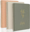ZICOTO Aesthetic Spiral Notebook Set of 3, Cute College Ruled 8x6 Journal with Large Pockets and Lined Pages