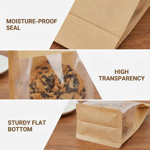 Tavira 70 Pack 11 5.1 3.9 Inches Bread Bags for Homemade Bread, x x Kraft Paper Bakery Bags with Tin Tie Tab Lock
