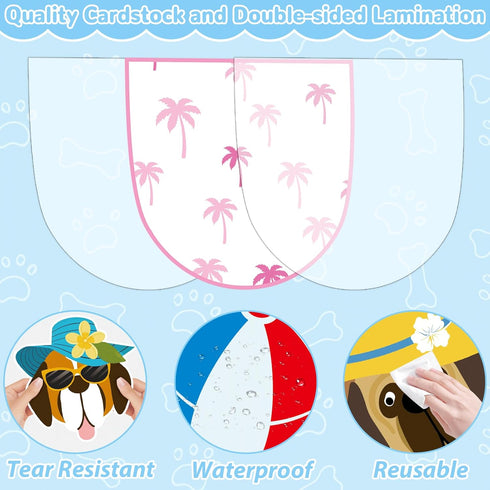 Summer Dog Bulletin Board Decorations Hawaiian Dog Theme Classroom Border Set Cute Puppy Paper Cutouts