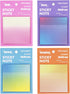 Gradient Transparent Sticky Notes, 8x8 cm See Through for Annotating, 50 Sheets/Pad, 4 Pads