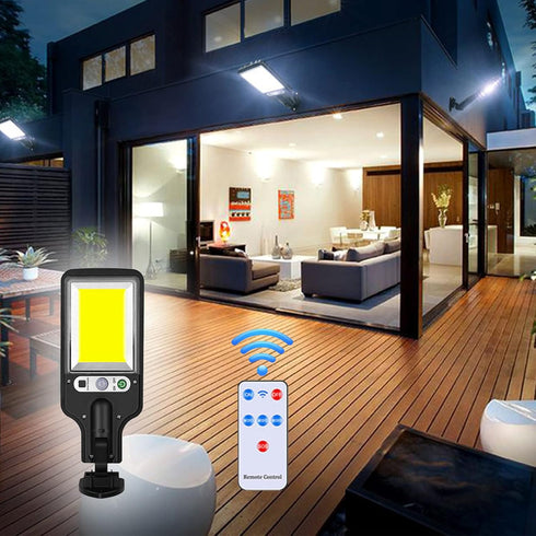 IP65 Solar Street Lights Outdoor, Solar Parking Lot Lights Dusk to Dawn, with Motion Sensor Waterproof, Remote Control