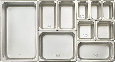 Winco Half Size (Long) 4" Deep Metal Food Pan, Anti-Jam, 22 Gauge