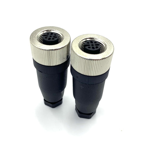 2Pcs M12 5 Pin Female Circular Connector, IP67 Waterproof A Code Industrial Connector for PG7 Cable 125V 4A AC/DC
