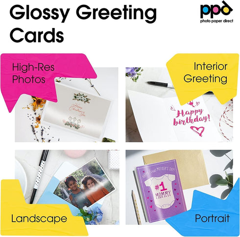 PPD Greeting Card Paper, Printable Blank Cards for Inkjet Printer, 8.5 x 11, 20 Sheets