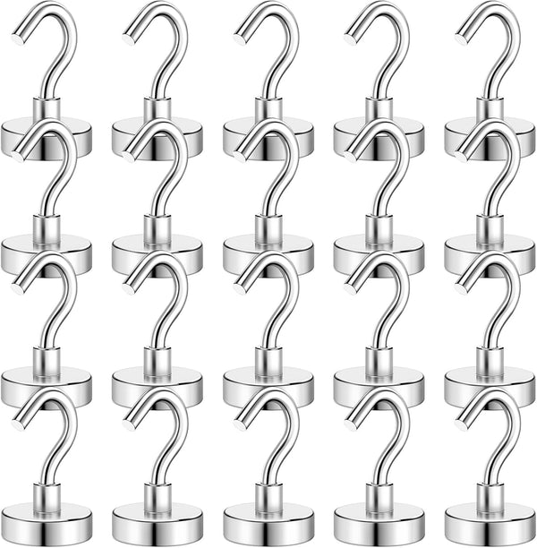 Magnetic Hooks, 40Lbs Heavy Duty Magnets for Cruise Cabins, Strong Hooks for Hanging, 20 Pack
